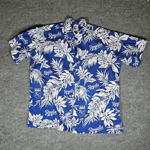 Reyn Spooner MLB Kansas City Royals Hawaiian Shirt Mens XL Blue Floral Cotton